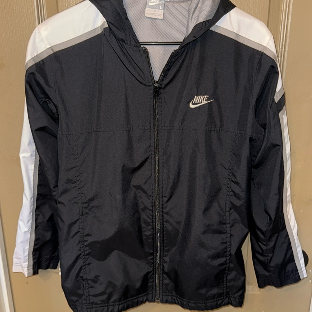 Nike Black Gray White Windbreaker. Size L